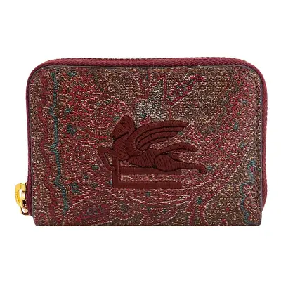 Etro-Portacarte in tessuto paisley con logo Etro Pegaso ricamato-Donna