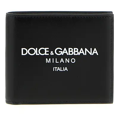 Dolce & Gabbana-Logo Print Wallet Portafogli Nero-Uomo