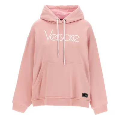 Versace-Logo Hoodie Felpe Rosa-Donna