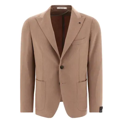 Tagliatore-Single-Breasted Blazer Giacche Beige-Uomo