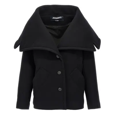 Jacquemus-Le Caban Caruso Trench E Impermeabili Nero-Donna