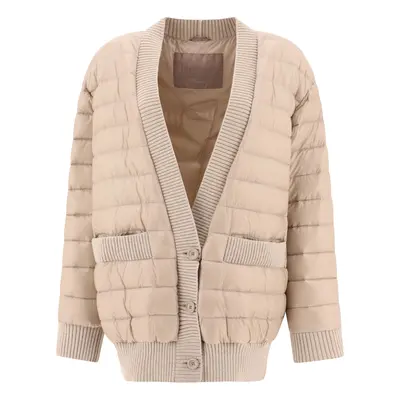 Herno-Cardigan-Style Down Jacket Giacche Beige-Donna