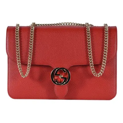 Gucci-Borsa Interlocking a tracolla GG pelle -Donna -rosso