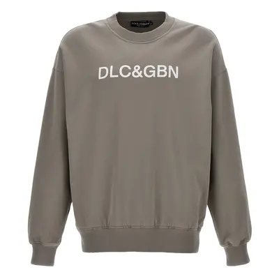 Dolce & Gabbana-Logo Print Felpe Grigio-Uomo