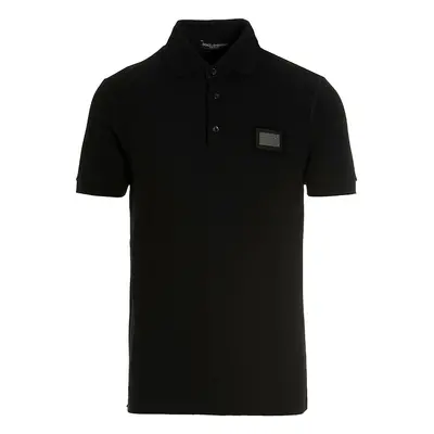 Dolce & Gabbana-'DG Essential' Polo Nero-Uomo