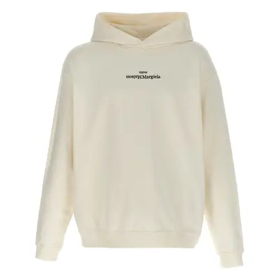 Maison Margiela-Logo Hoodie Felpe Bianco-Uomo