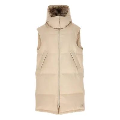 Army Yves Salomon-Long Pile Insert Vest Gilet Bianco-Donna