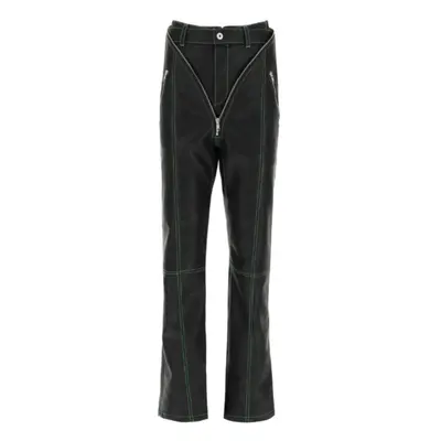 Y/Project-Pantaloni in Pelle Nera-Donna -Nero