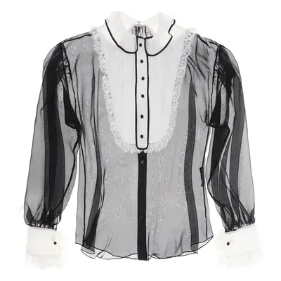 Dolce & Gabbana-Blusa In Chiffon Con Plastron-Donna