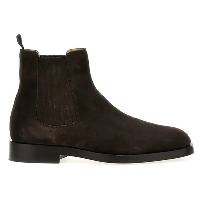 Brunello Cucinelli-Suede Ankle Boots Stivali E Stivaletti Marrone-Uomo