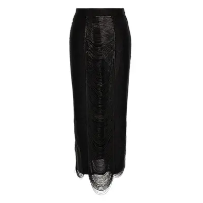 Alexander Mcqueen-Armor Stitch Skirt Gonne Nero-Donna