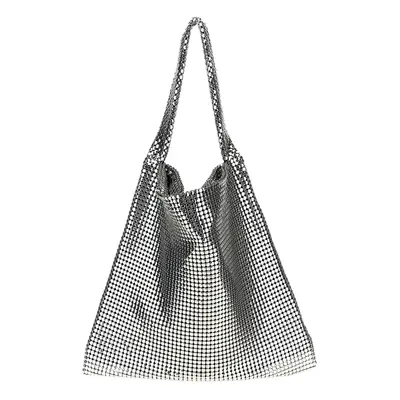 Paco Rabanne-Silver Pixel Metallic Tote Silver-Donna