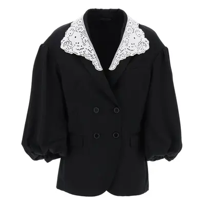 Simone Rocha-Blazer Oversize Con Colletto In Pizzo-Donna