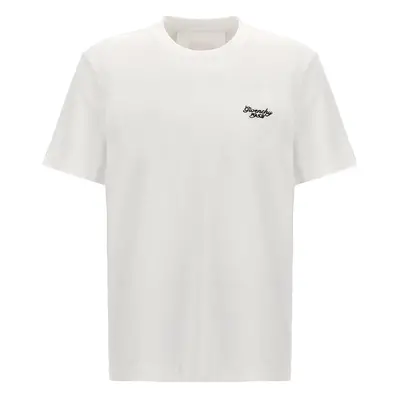 Givenchy-Logo Embroidery T Shirt Bianco-Uomo