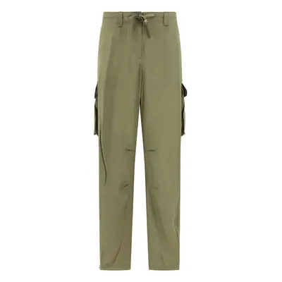 Golden Goose-Wide Cargo Trousers Verde-Donna