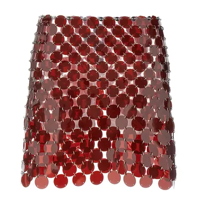 Paco Rabanne-Plastic Sequin Skirt Gonne Bordeaux-Donna