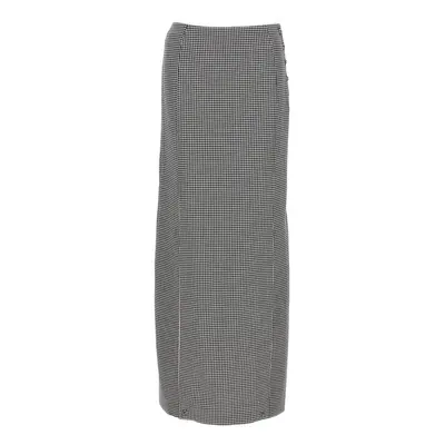 Thom Browne-Pied De Poule Long Skirt Gonne Bianco/Nero-Donna