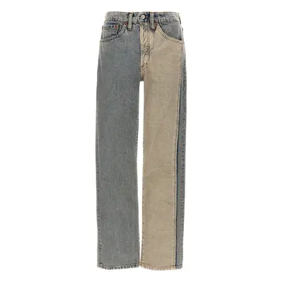 Mm6 Maison Margiela-Visible Stitching Jeans Celeste-Uomo