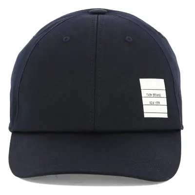 Thom Browne-Baseball Cap With Logo Patch Cappelli Blu-Uomo