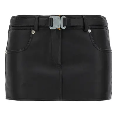 1017 Alyx 9 Sm-Leather Buckle Mini Gonne Nero-Donna