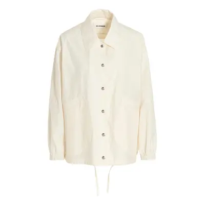 Jil Sander-Waterproof Cotton Jacket Trench E Impermeabili Bianco-Donna