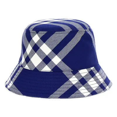 Burberry-Bucket Hat Check Cappelli Blu-Donna