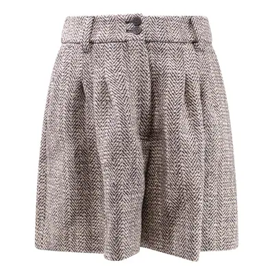 Golden Goose-Shorts in misto lana con motivo spigato-Donna