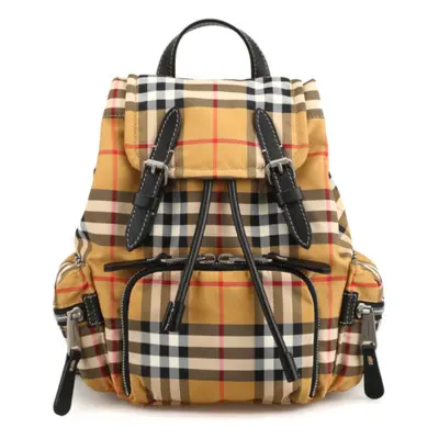 Burberry-Zaino Rucksack small nylon tartan-Donna -beige