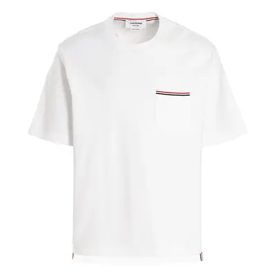 Thom Browne-Pocket T Shirt Bianco-Uomo