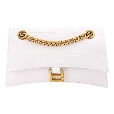 Balenciaga-Borsa a tracolla in pelle cocco con monogramma in metalo-Donna