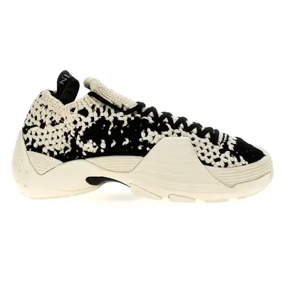 Lanvin-Cotton Flash-Knit Sneakers Bianco/Nero-Donna