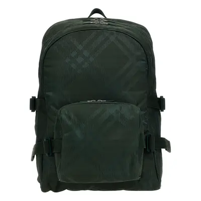 Burberry-Check Backpack Zaini Verde-Uomo