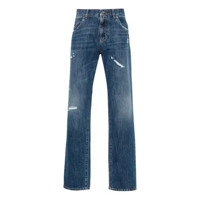 Dolce & Gabbana-Jeans dritti con effetto vissuto-Uomo