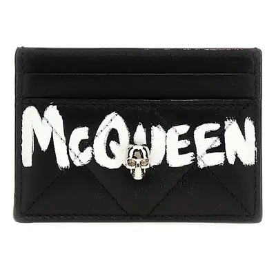 Mcqueen-Graffiti Portafogli Bianco/Nero-Donna