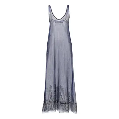 Paco Rabanne-Studded Mesh Dress Abiti Blu-Donna