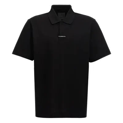 Givenchy-Placket Polo Nero-Uomo