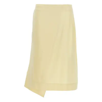 Jil Sander-Satin Skirt With Side Slit Gonne Giallo-Donna