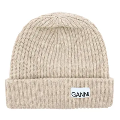 Ganni-Oversize Cappelli Beige-Donna