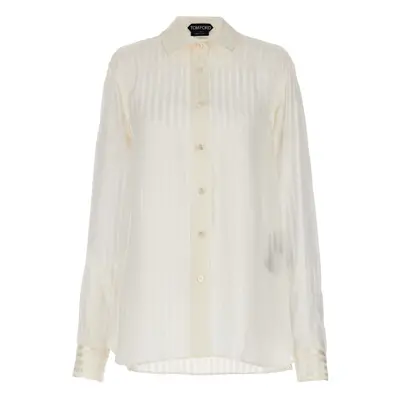 Tom Ford-Striped Silk Shirt Camicie Bianco-Donna