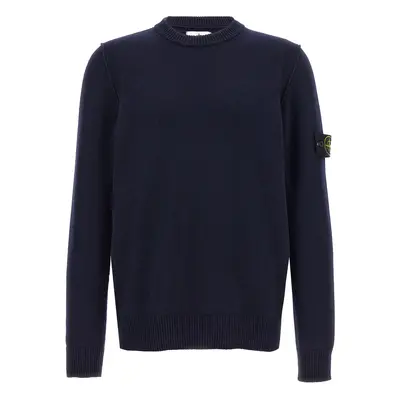 Stone Island-Logo Patch Sweater Maglioni Blu-Uomo