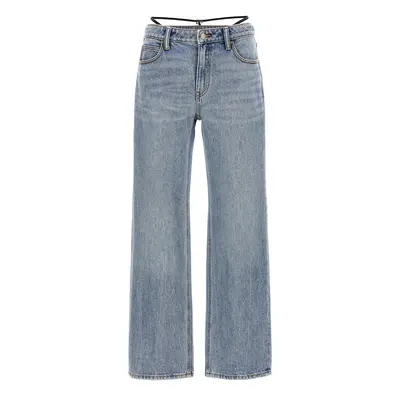 Denim X Alexander Wang-Prestyle Diamante Charm Jeans Celeste-Donna