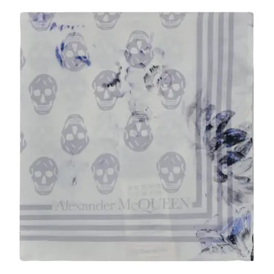 Alexander McQueen-Foulard in seta con motivo floreale Chiaroscuro-Donna