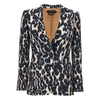 Tom Ford-Animal Print Single-Breasted Blazer Giacche Multicolor-Donna