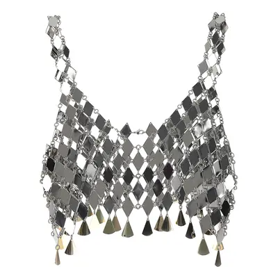 Paco Rabanne-Metal Diamond Top Top Silver-Donna