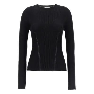 Lanvin-Ribbed Sweater Maglioni Nero-Donna