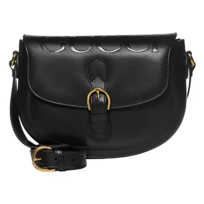 Gucci-Borsa a Tracolla in Pelle Nera con Logo-Donna -Nero