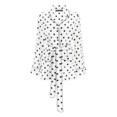 Dolce & Gabbana-Camicia Pigiama In Seta A Pois-Donna