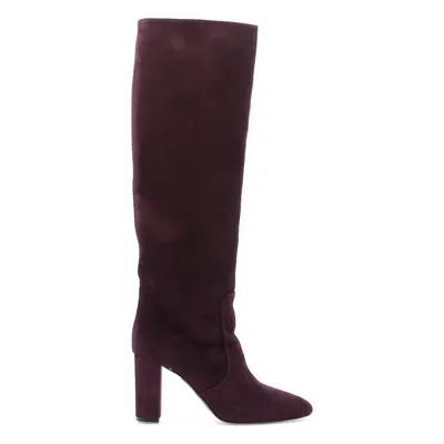 Via Roma 15-Suede Heeled Boots Stivali & Stivaletti Viola-Donna