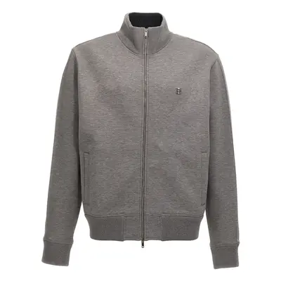 Givenchy-Metallic Logo Felpe Grigio-Uomo