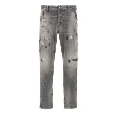 Dsquared2-Skater Jeans Grigio-Uomo